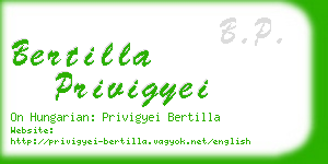 bertilla privigyei business card
